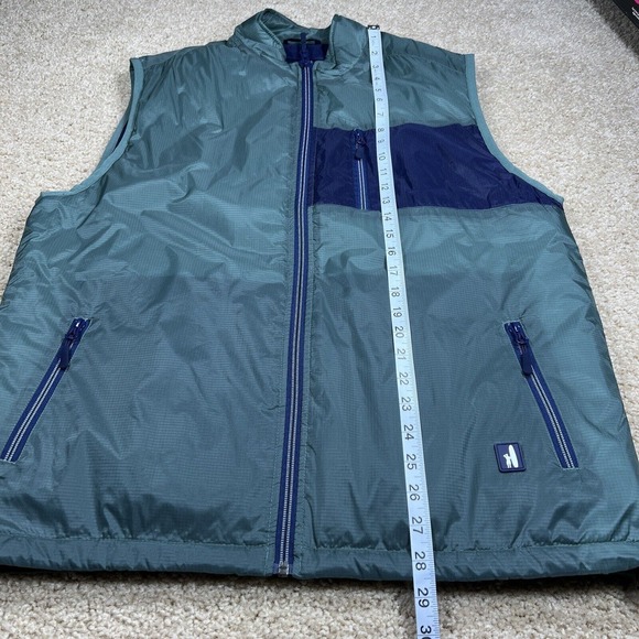 Johnnie-O Prep-Formance Full Zip Vest Men’s Size Large Green Blue JMVT1040 - Picture 5 of 9